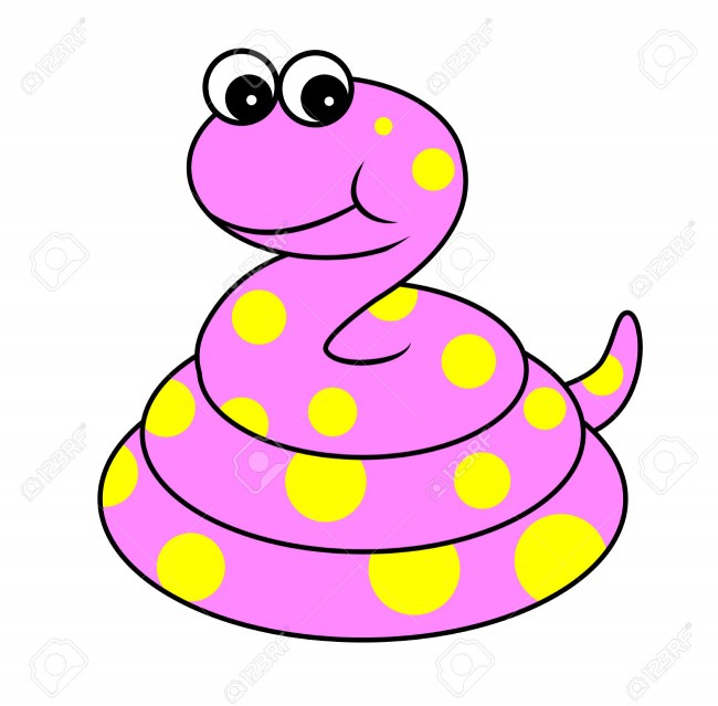 30491147-Ilustraci-n-de-dibujos-animados-de-lindo-color-rosa-serpiente-Reptil-Animal-Foto-de-archivo